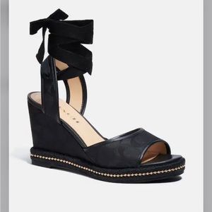 Coach Page Wedge In Recycled Signature Jacquard